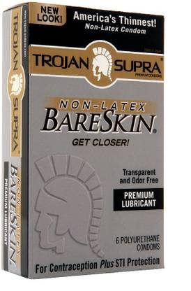 Trojan Supra BareSkin Lubricated Polyurethane Condoms - 6 each Condom