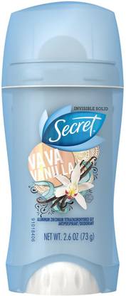 Secret Invisible Solid Deodorant Stick, Vava Vanilla - 73g (2.6oz) Deodorant Spray  -  For Men & Women