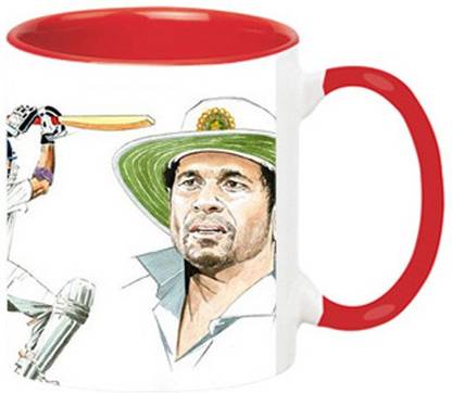 ARTBUG Sachin Tendulkar -1004-Red Ceramic Coffee Mug