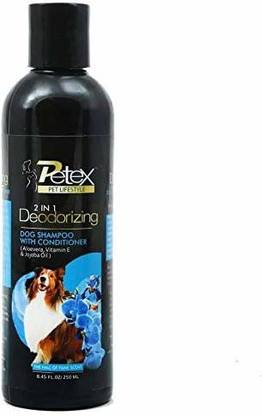 Petex Pet Lifestyle Natural 2 in 1 Deodorizing Dog Shampoo with Conditioner (with Alovera, Vitamin E & Jojoba Oil) Hall of Fame Scent for Healthy Petcare Conditioning hall of fame scent Dog Shampoo