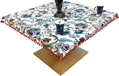 Miyanbazaz textiles Cotton 4 Seater Floral Table Cover