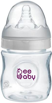 Beebaby Ease Wide Neck Baby Feeding Bottle. 100 % BPA Free. (White) ( 150 ML / 5 Oz.) - 150 ml