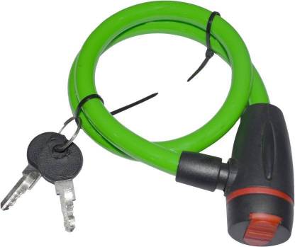 Aatrangi Multipurpose Iron Cable Lock For Helmet/Bicycle Green Cycle Lock