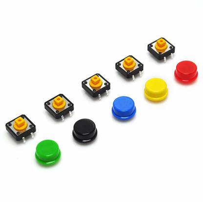 Electrobot 12x12x7.3mm Tact Tactile Push Button Momentary for Arduino (10 Pcs) Electronic Components Electronic Hobby Kit