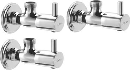 CERA - Angle Valve (Quarter Turn) with Wall Flange Set of 3 pcs Angle Cock Faucet