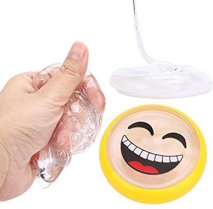LINGERY Diy Creative Smile Slime Malleable Polymer Soft Clay Blocks Plasticine Stress Relief Funny Toys (Clear)