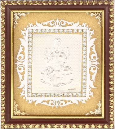 Osasbazaar Pure Silver Laxmi ji Photo Frame - 97%-99% Pure BIS Hallmarked Religious Frame