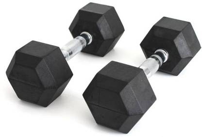 Proactive 4kg PAIR (4kg * 2pcs.= 8kg) Professional HEX Shape Premium Quality Rubber Fixed Weight Dumbbell