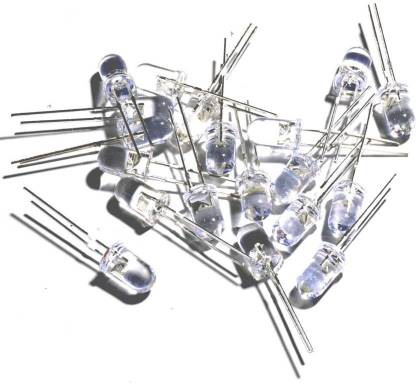 project hub 5mm Clear White LED (Light Emitting Diode) -100Pcs Light Electronic Hobby Kit