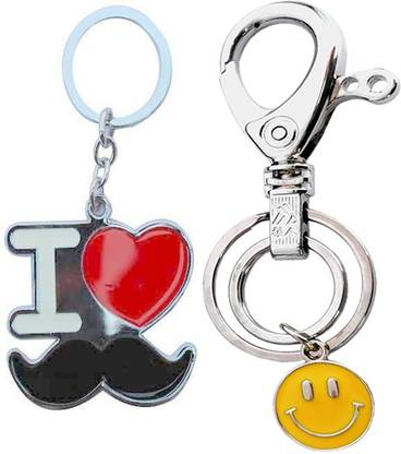 MGP FASHION Love Mooch Shape With Locking Smiley Emoji Cartoon Key Chain