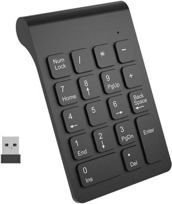 FU4 Numeric Keypad Wireless Laptop Keyboard (Black) Wireless Handheld Laptop Keyboard Compatible with Desktop, Laptop, Mac