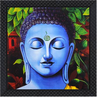Vimsan Texture Canvas Print Lord Buddha Painting (14X14") Canvas 14 inch x 14 inch Painting
