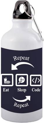 COLOR YARD best Repeat Eat Sleep Code Repeat on white 600 ml Sipper