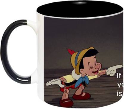 Ashvah Pinocchio - 1940 Film-1728-BLK Ceramic Coffee Mug