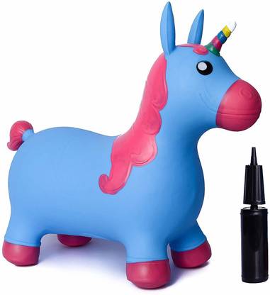 MON N MOL Kiddie Play Hopper Ball Unicorn Inflatable Hoppity Hop Bouncy Horse Toy With Pump Inflatable Hoppers & Bouncer