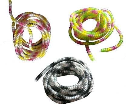 Crysendo TPU Spiral Triple Color Cable Cord Protector 1.5 meters Each 3Pcs Cable Protector