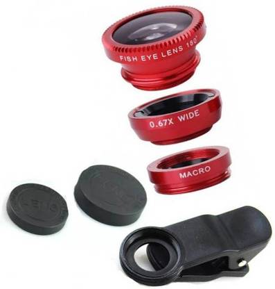 AMUSING 3-in-1 0.67X Wide Angle + Macro + Fish Eye Lens Set for iOS Android Mobile Phone Lens