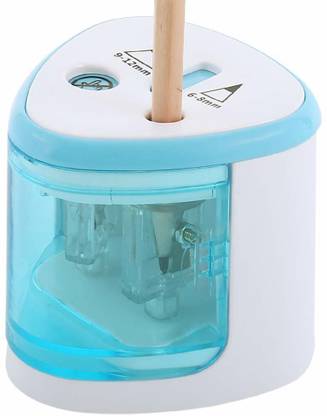 spazies Automatic electric pencil sharpener with 2-holes for pencil, dimension from 6 to 12mm. With a safety cover, prevent accidentally wound. Convenient dust cover for collecting the shaving. Removable shaving receptacle for replacing the blade. Automatic electric pencil sharpener with 2-holes for pencil, dimension from 6 to 12mm. Sharpeners