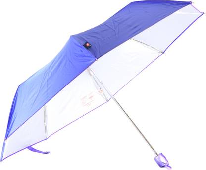 Mohendra Dutt & Sons Premium Quality 3 Fold Polyster Color Pipine Umbrella with UV Protection Umbrella