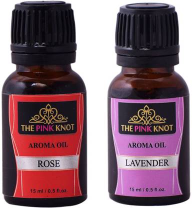 THE PINK KNOT Rose & Lavender set of two aromatic fragrant diffuser oil (15ml each) Aroma Oil Rose & Lavender set of two aromatic fragrant diffuser oil (15ml each)