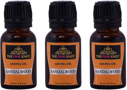 THE PINK KNOT Set of three Sandalwood aromatic fragrant diffuser oil (15ml each) Aroma Oil Set of three Sandalwood aromatic fragrant diffuser oil (15ml each)