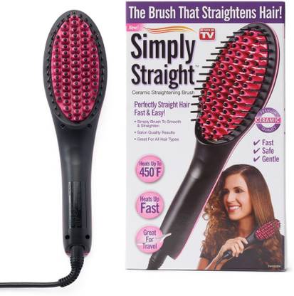 FELICAR Simply Straight Ceramic Hair Straightener Brush SSMC4 With LCD display and Temperature control - Hair Straightener Brush