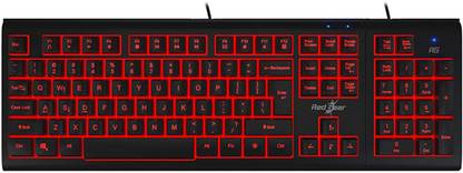 Redgear Dual Hammer 2 in 1 Keyboard with 3 LED Color Wired USB Standard Gaming Keyboard Compatible with Desktop, Laptop, Mac