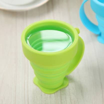 SuperStore Collapsible Drinking Silicon (200 ml) Plastic Coffee Mug