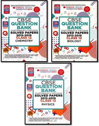 Oswal Cbse Class-12 3-Books Set (Phy. + Chem. + Bio. ) Question Bank (Chapterwise & Topicwise Solved Papers 2012-2019) With 2020 Sample Paper