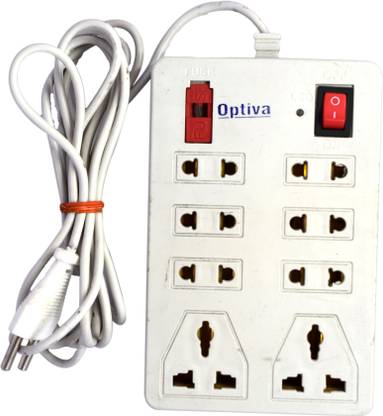 Optiva Extension Board 2 Meter Long Wire 8  Socket Extension Boards