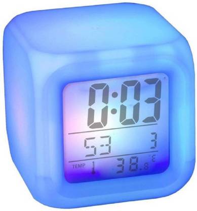SKYCITY Digital 7 Colour Changing LED Digital Alarm Clock with Date, Time, Temperature for Office Bedroom Clock