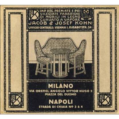 JACOB & JOSEF KOHN. CATALOGO (ESTRATTO) DEI MOBILI IN LEGNO CURVATO. 1912 ca.
