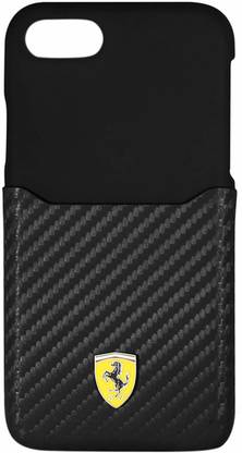 Ferrari Back Cover for iPhone 7 / iPhone 8 SP America series Carbon Fibre Finish - Inbuilt Credit Card holder Case