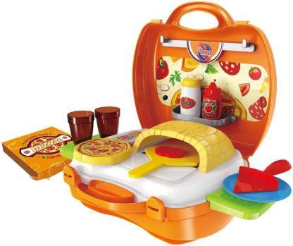 Easy Way Kids Rollplaying 22 Pieces Pizza Set Along Pizza Oven Toy