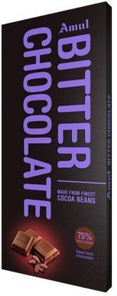 Amul Bitter Chocolate- 75% Rich In Cocoa, 150 g ( Pack of 3 ) Bars