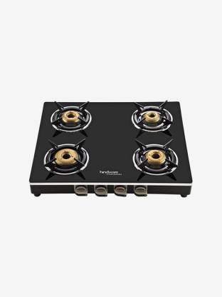 Hindware Milano GL 4B Glass, Stainless Steel Manual Gas Stove
