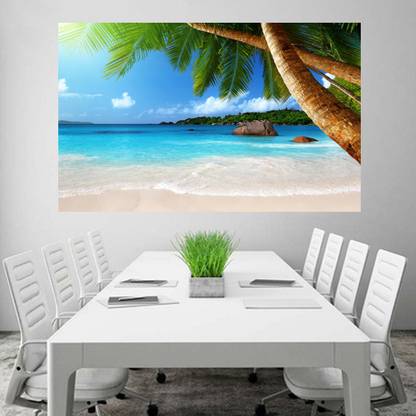 Beautiful Sea Beach Colourful Sea Beach HD Wallpaper No Framed 2ft X 4ft Canvas Art