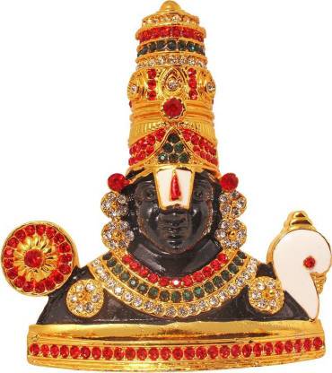 N Trade Lord Venkateswara Thirupathi Decorative Showpiece  -  10 cm