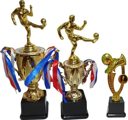 G&S Football Trophy set of 3 - Champion, Runner-Up and best player Trophy