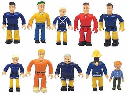 FUNERICA Set of 10 Fireman and Family People Toy Figures
