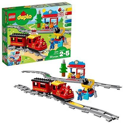 LEGO DUPLO Trains Steam Train 10874 Remote-Control Building Blocks Set (59 Pieces)