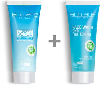 BRILLARE Skin care combo of Skin lightening Face wash(100 ml) and Vitaboost Scrub(100g)
