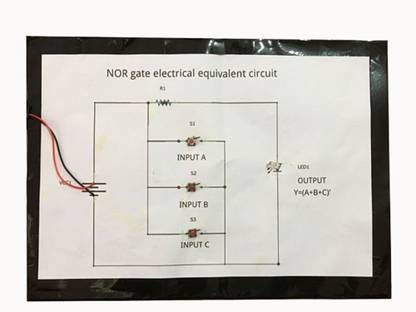project hub NOR gate electrical equivalent circuit (Base-cardboard) Educational Electronic Hobby Kit