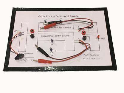 project hub Capacitors in Series and Parallel Physics Experiment (Base-cardboard) Educational Electronic Hobby Kit