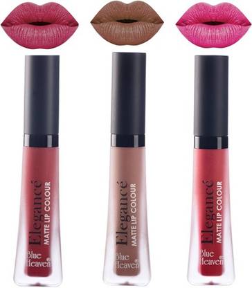 Blue Heaven Elegance Matte Lip color Waterproof, Long lasting(Shades-9,10,11)