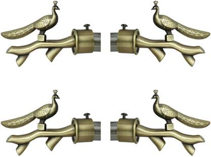 Bzcarts Gold Curtain Knobs, Rod Rail Bracket, Curtain Hooks Metal