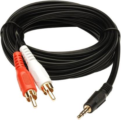 Bhani  TV-out Cable 3.5mm Stereo Audio Male to 2RCA Male (EP to 2RCA) 3 Yards - Connects Mobile and Home Theater
