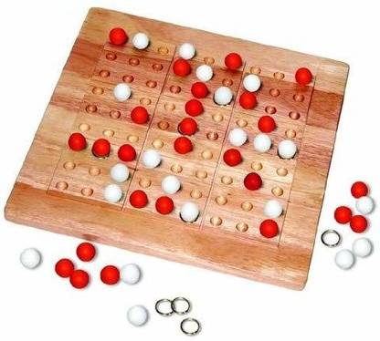 Mad Cave Birds Tic Tac Ku Game (Red/White) Party & Fun Board Game