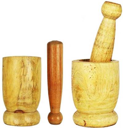 Rolimoli Wooden Okhali and Musal for kitchen okhli for kitchen combo pack Wood Masher