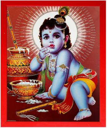 Art collection decorative bal goapl lord krishna photo frames painting Ink 13.2 inch x 10.8 inch Painting